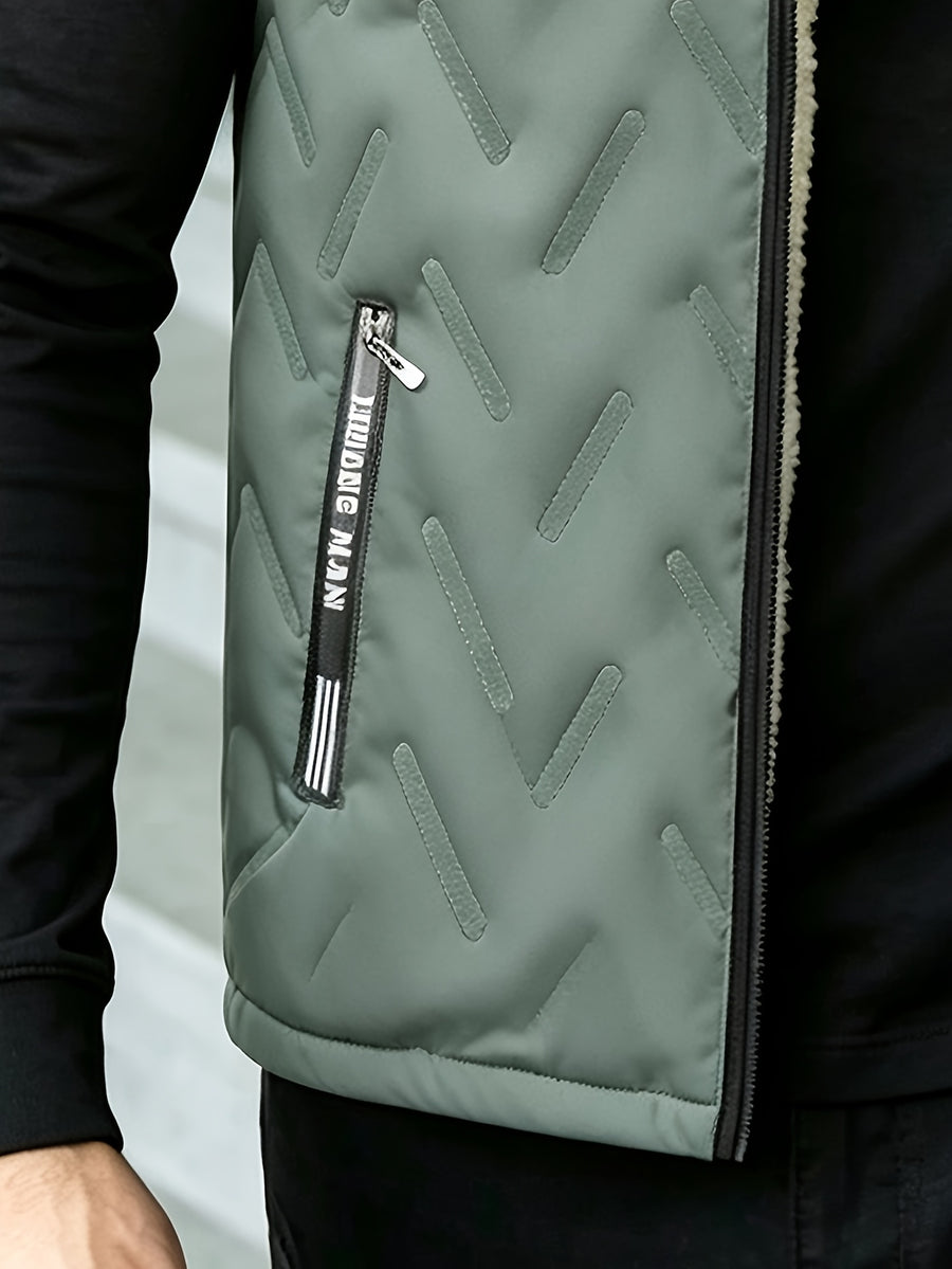 Gilet épais sans manches à capuche doublé, tendance automne/hiver, vêtement d'extérieur chaud, cardigan à capuche zippé à la mode et polyvalent, pour l'extérieur et la randonnée, la course et le fitness, les voyages et le sport, cade, photo 9