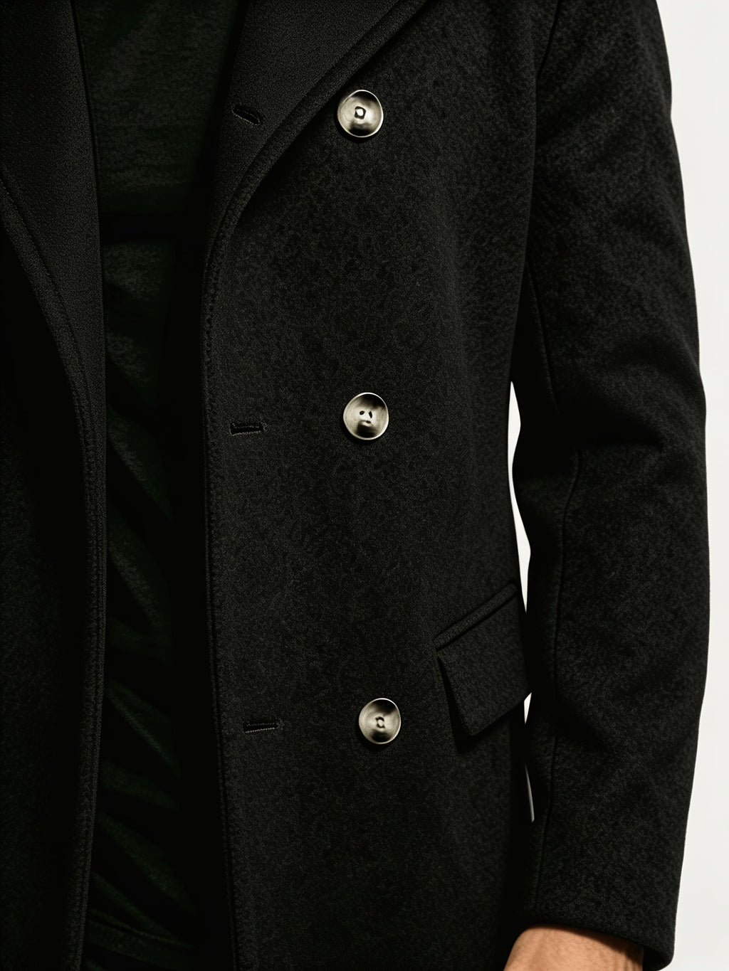 Manteau mi-long pour homme, tweed, à capuche