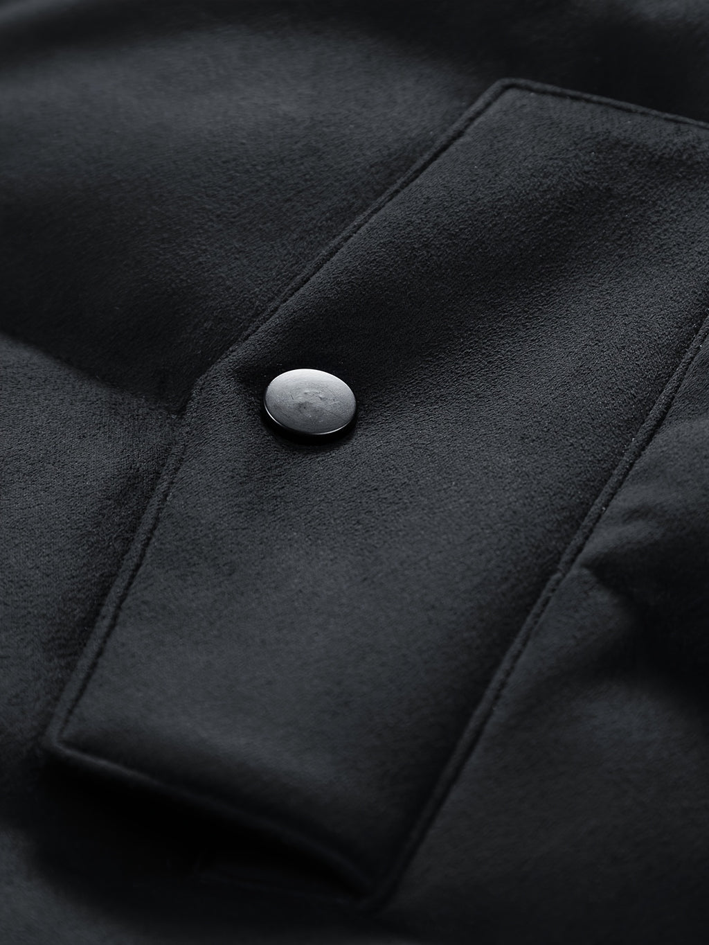 Veste pour homme, à col montant, noir brillant