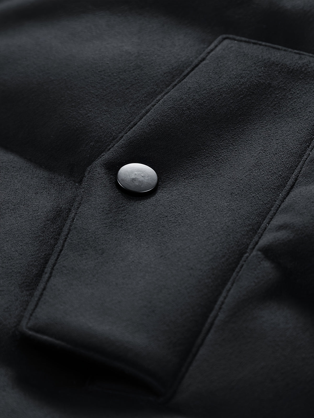 Veste pour homme, à col montant, noir brillant