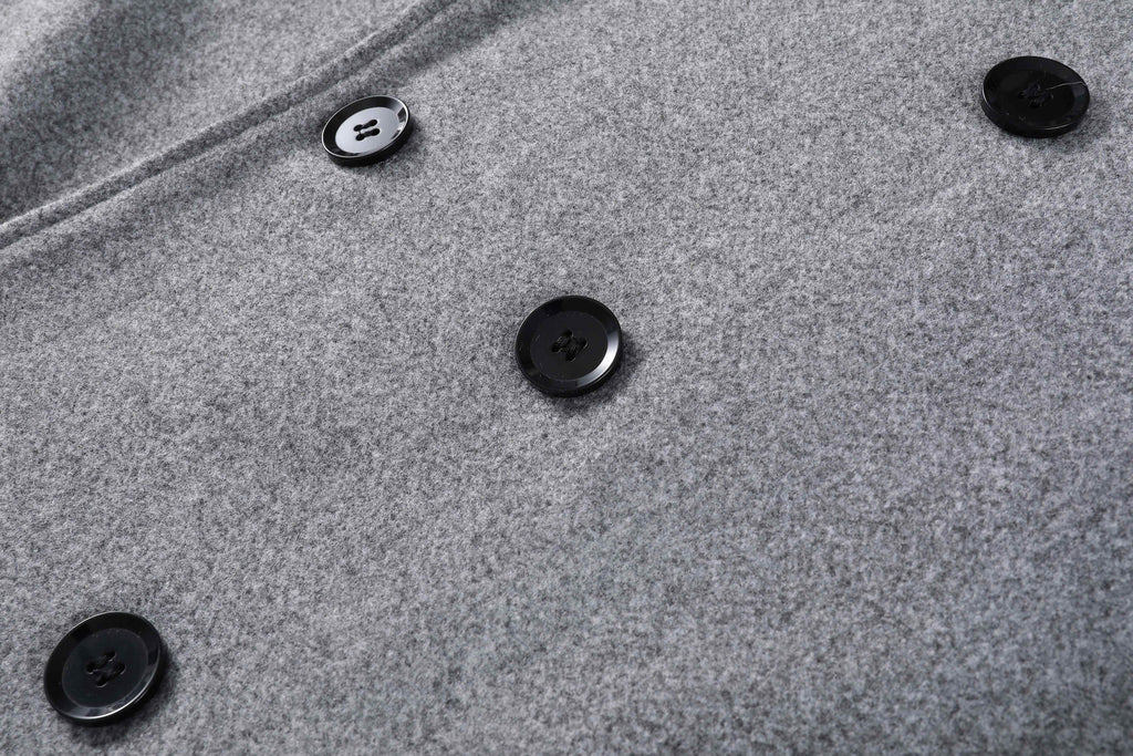 Manteau long pour homme, tweed, à revers