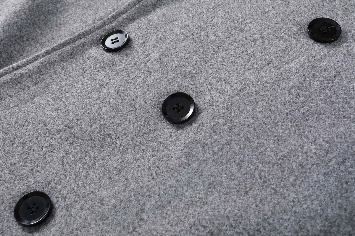 Manteau long pour homme, tweed, à revers