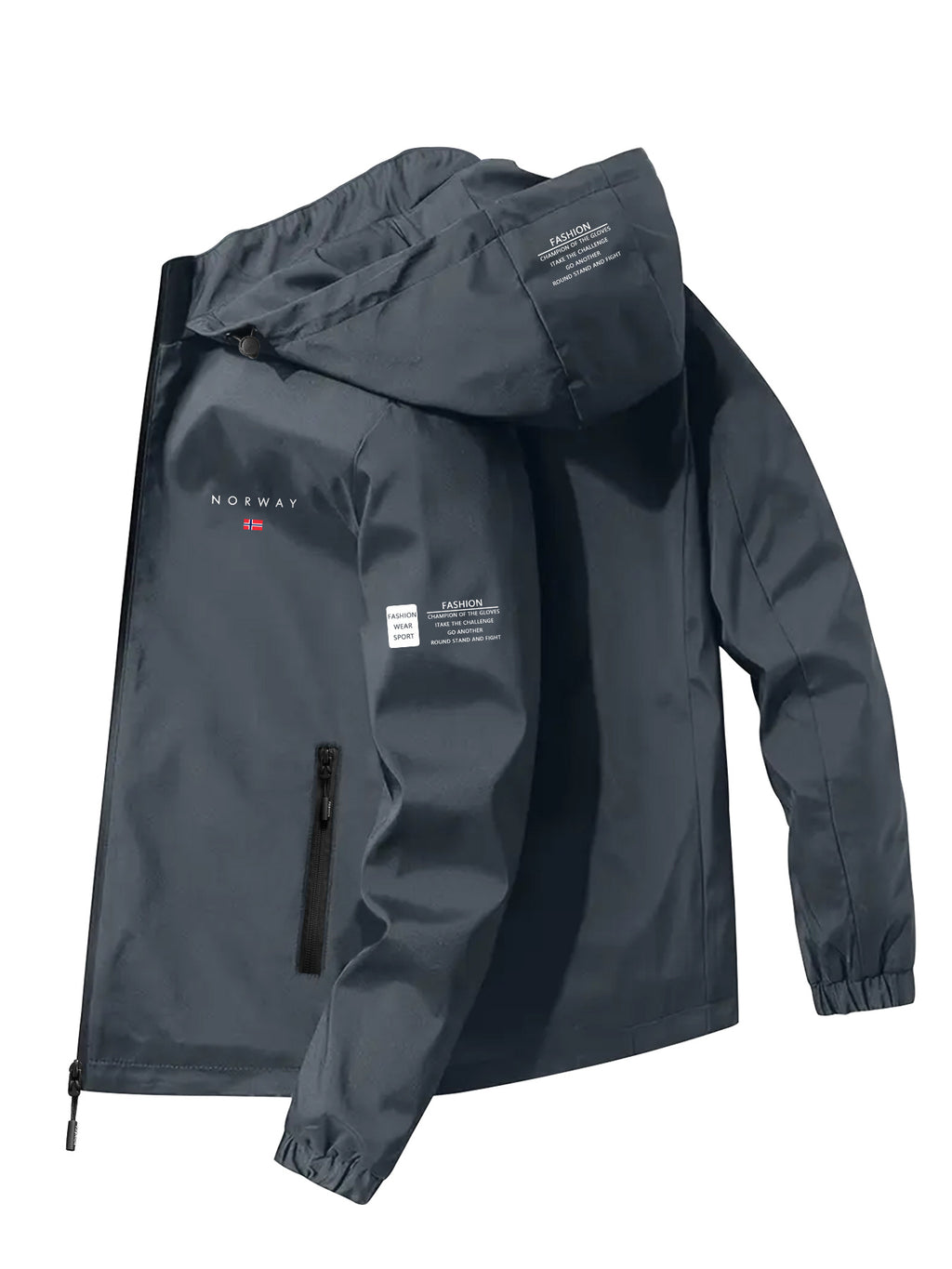 Veste pour homme, coupe-vent, à capuche, bleu étoile