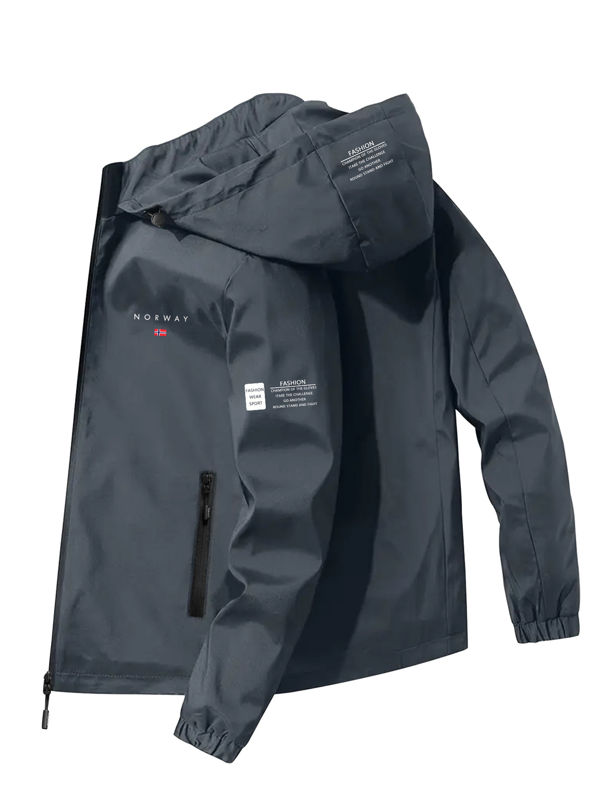 Veste pour homme, coupe-vent, à capuche, bleu étoile