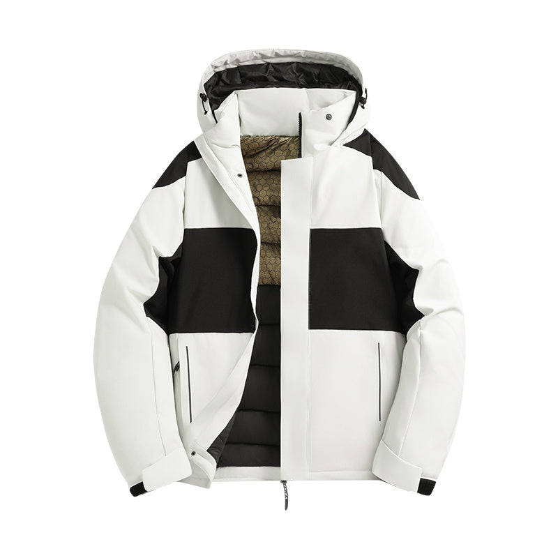Manteau matelassé pour homme, à capuche, poudre légère
