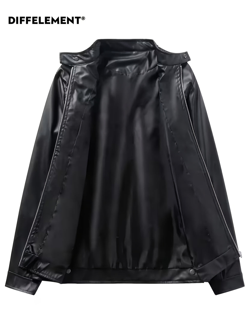 DIFFELEMENT Veste Décontractée Homme à Petit Col Montant Coupe-Vent Légère Toutes Saisons Adaptée Veste de Moto Tissu Doux et Lisse Double Fermeture Éclair Multi-Boutons Conception de Poche Fermeture Éclair Coupe Standard Veste Adaptée pour la Conduite Pl, photo 7
