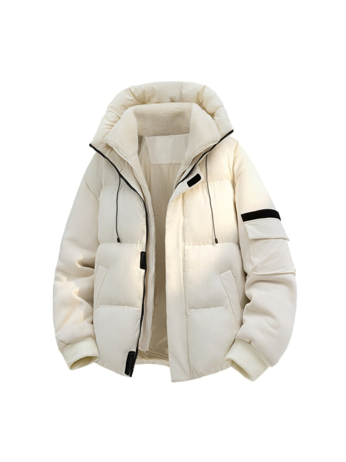 Veste matelassée pour homme, grandes tailles, à capuche