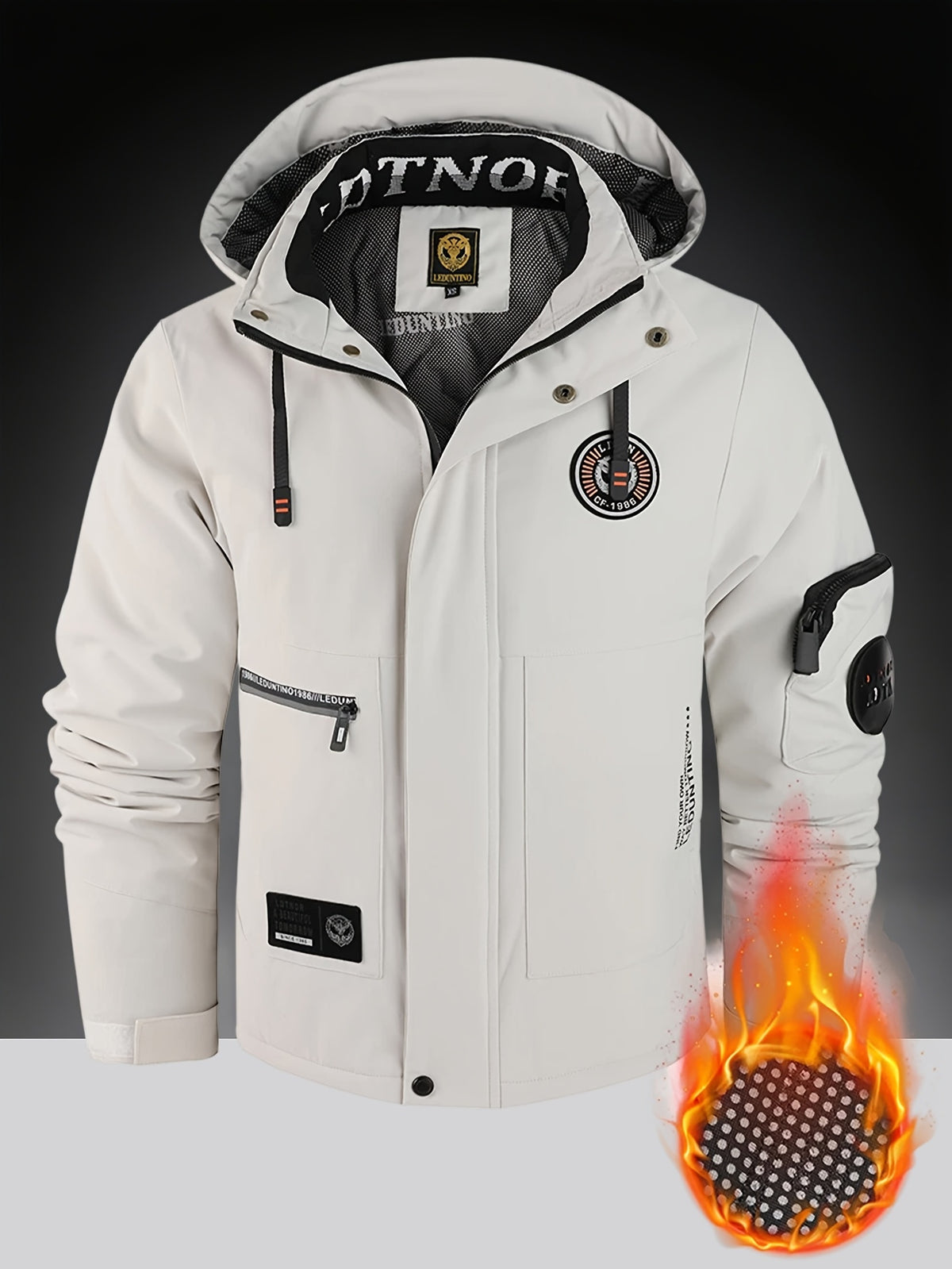 Veste pour homme, à capuche, blanc