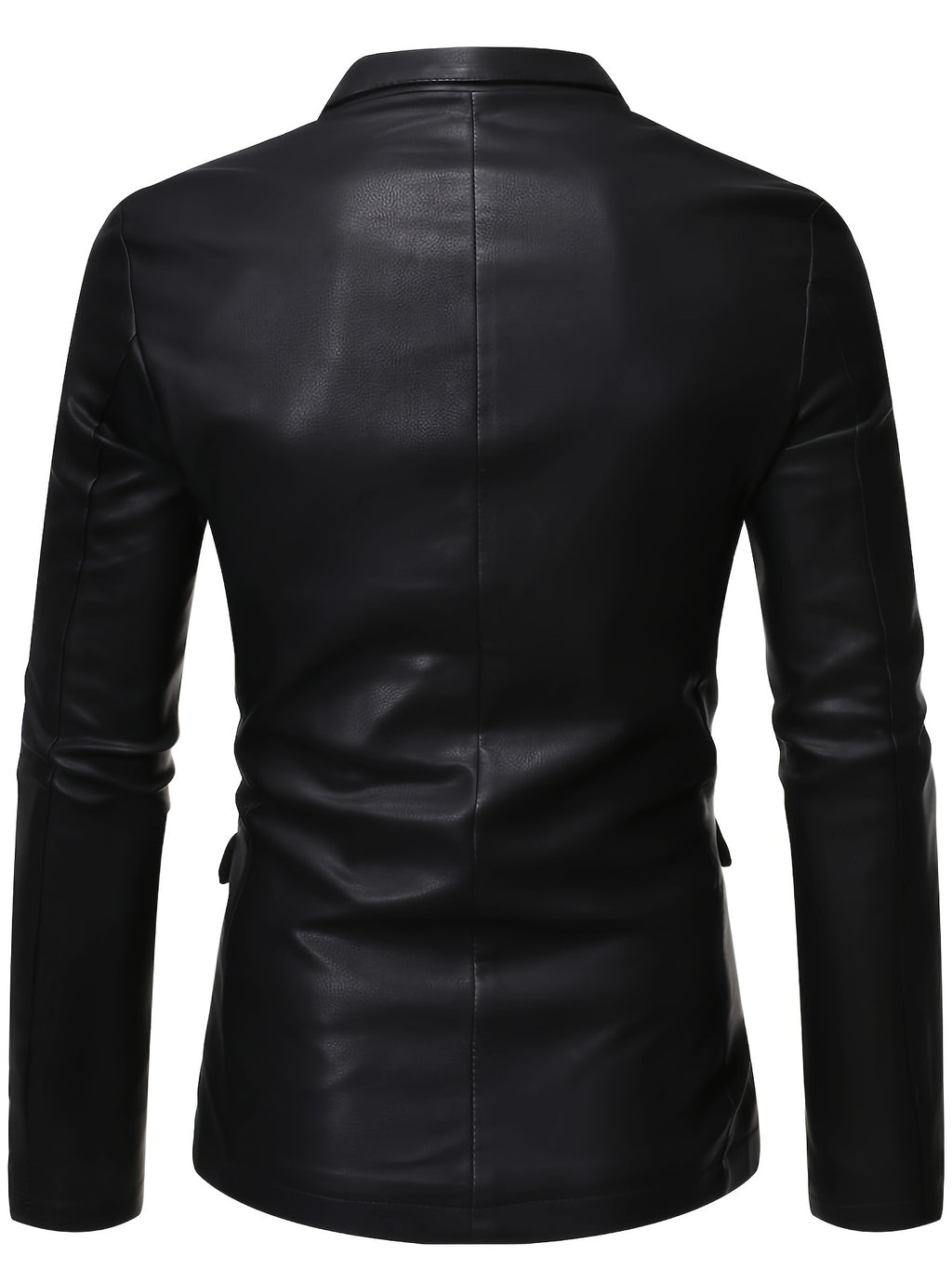 Veste en cuir PU, à revers, boutonnage, photo 3