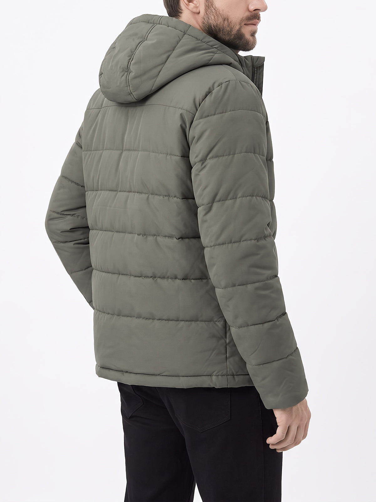 Manteau matelassé pour homme, polaire, à capuche