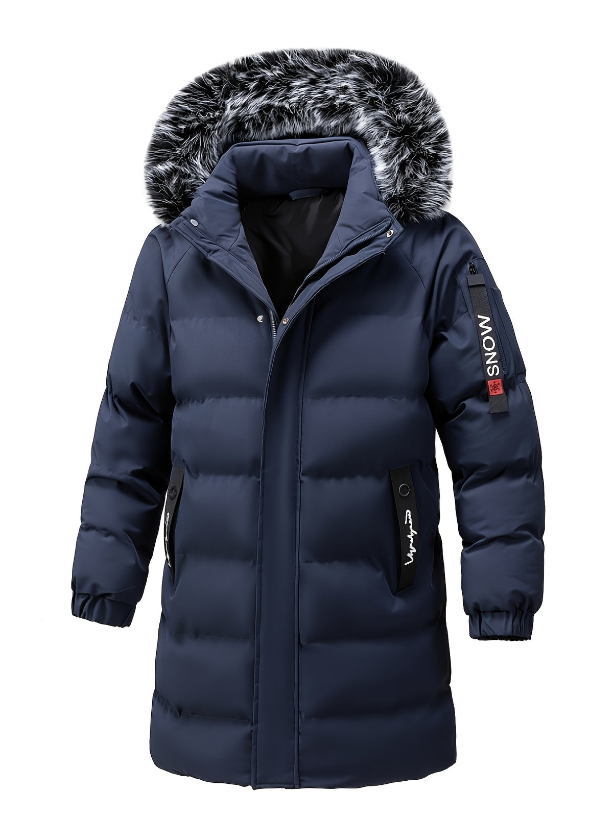 Manteau matelassé pour homme, coupe-vent, à capuche, blanc