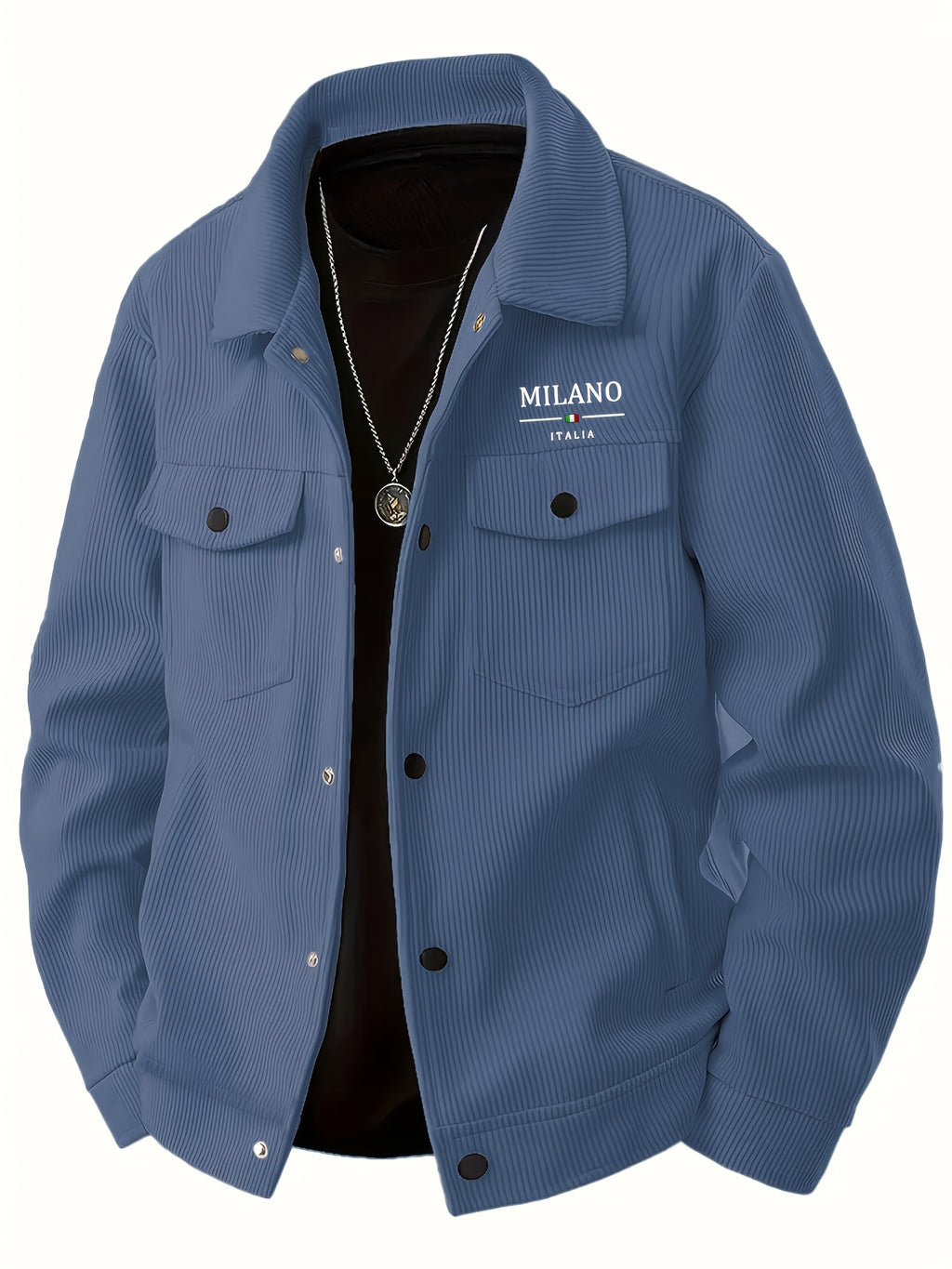 Veste pour homme, velours côtelé, à revers, kaki