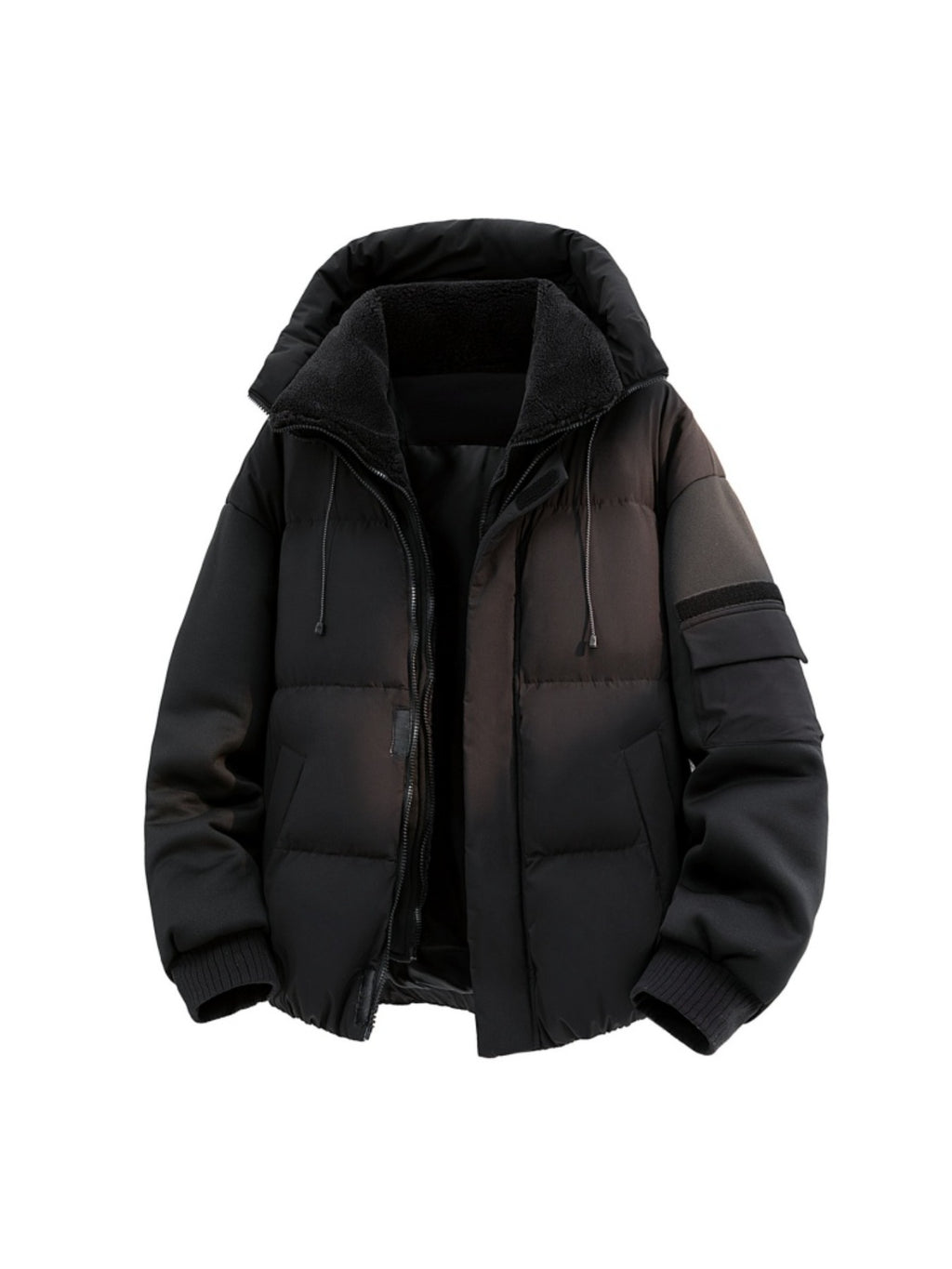 Veste matelassée pour homme, grandes tailles, à capuche