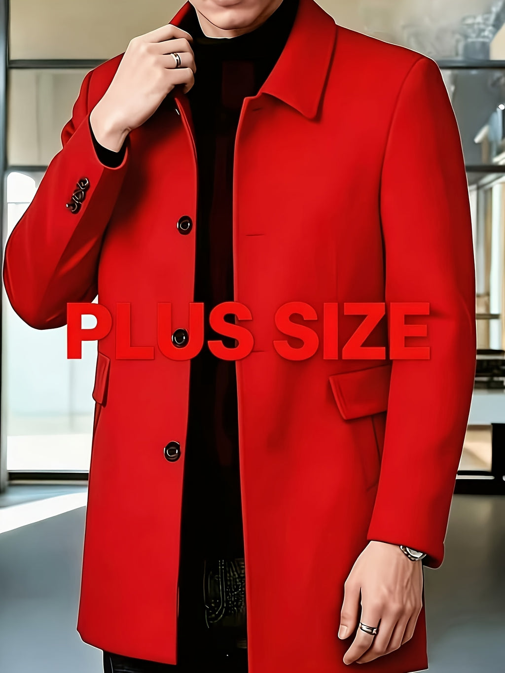 Veste pour homme, grandes tailles, à revers, gris foncé