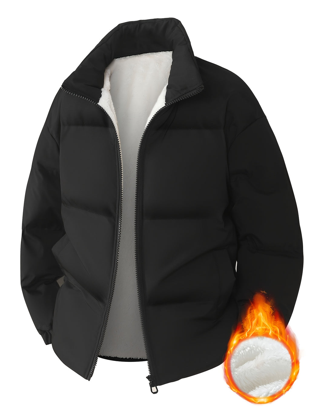 Manteau matelassé pour homme, à col montant, col montant