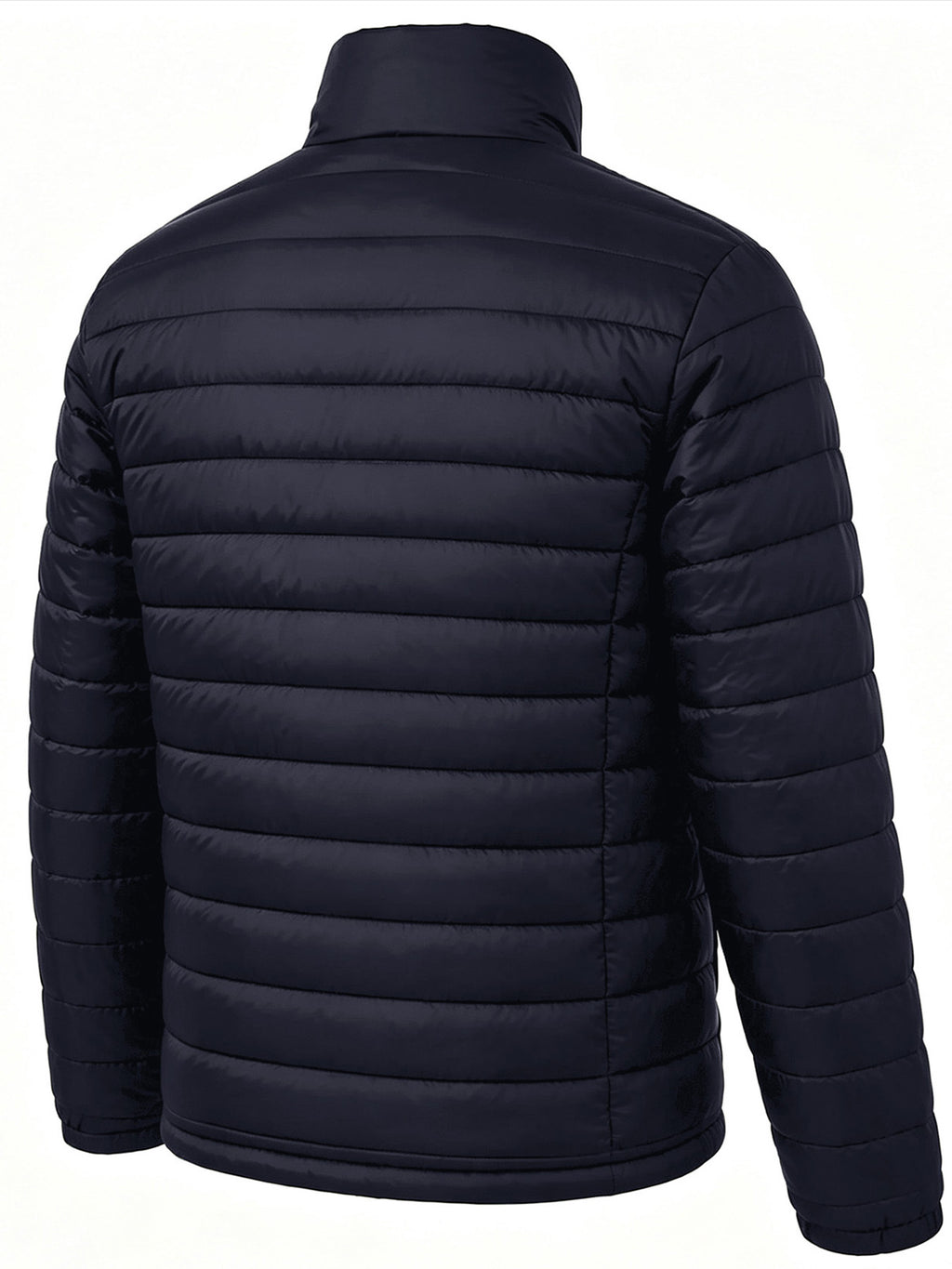 Manteau matelassé pour homme, à col montant, bleu marine