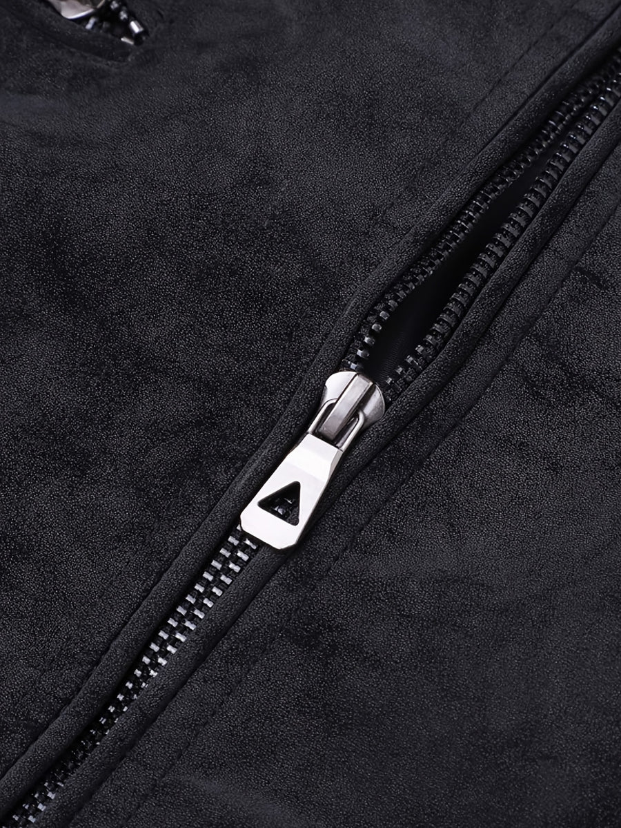 Veste, à col montant, brun, détail du vêtement