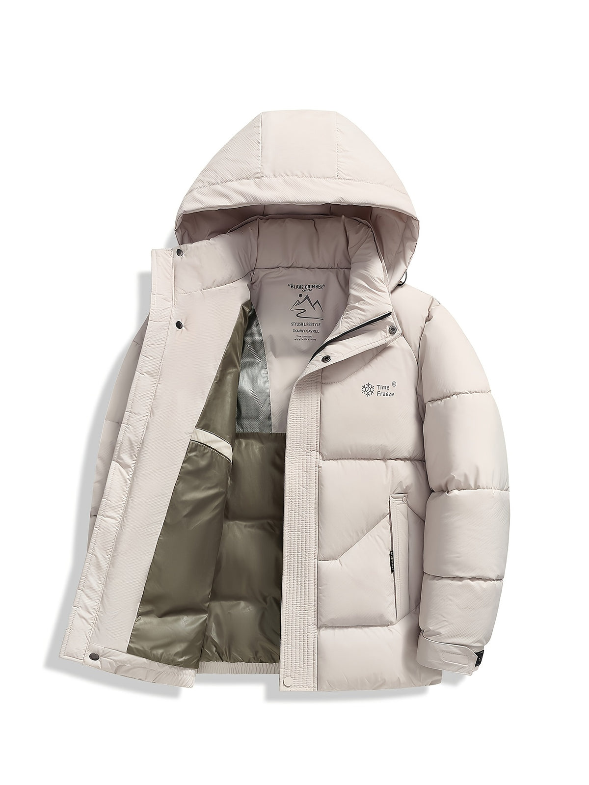 Veste matelassée pour homme, coupe-vent, à capuche, rouge brique