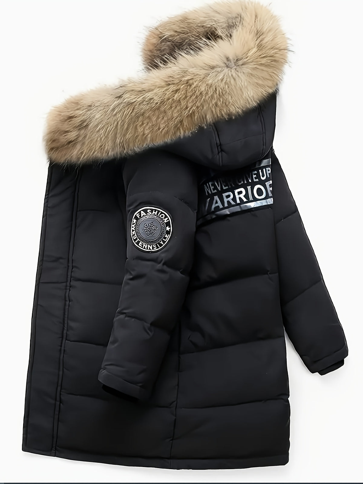 Veste matelassée long pour homme, à capuche, long