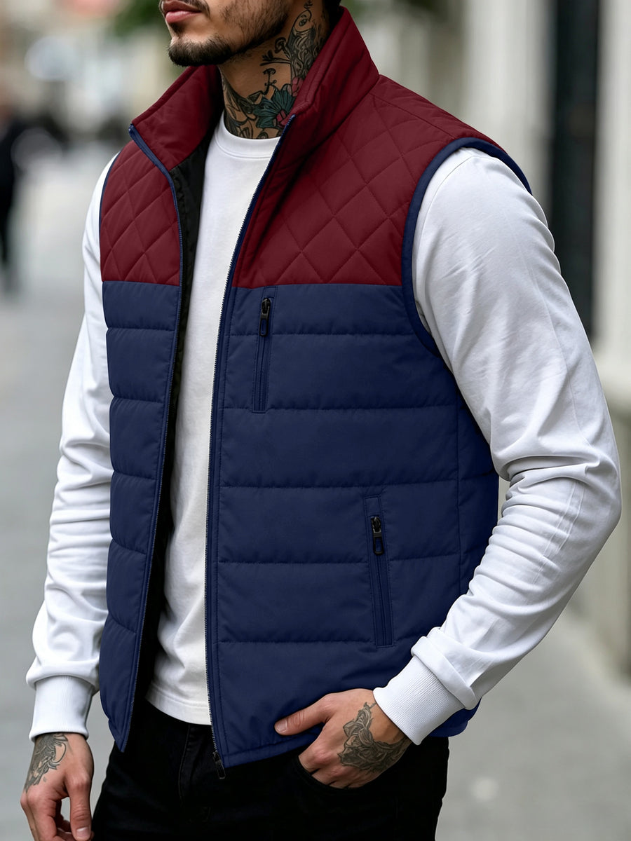 Veste matelassée, coupe-vent, à col montant, col montant, détail du vêtement