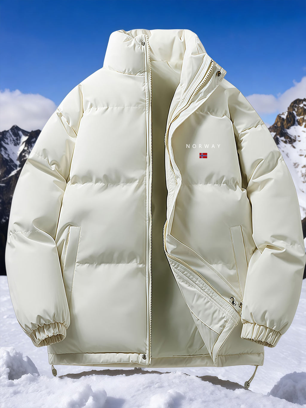 Veste matelassée pour homme, à col montant, vert clair