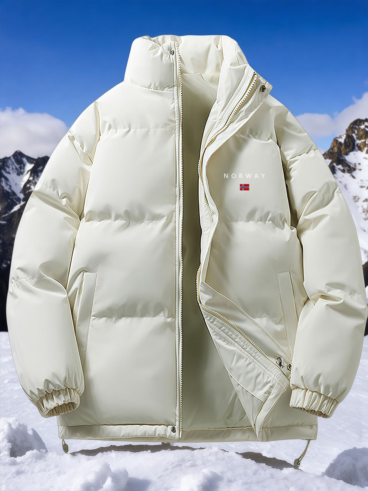 Veste matelassée pour homme, à col montant, vert clair