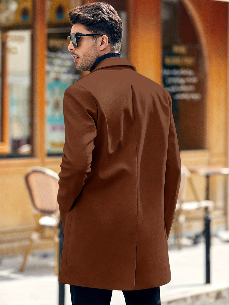 Trench mi-long, à revers, brun jaunâtre, détail du vêtement