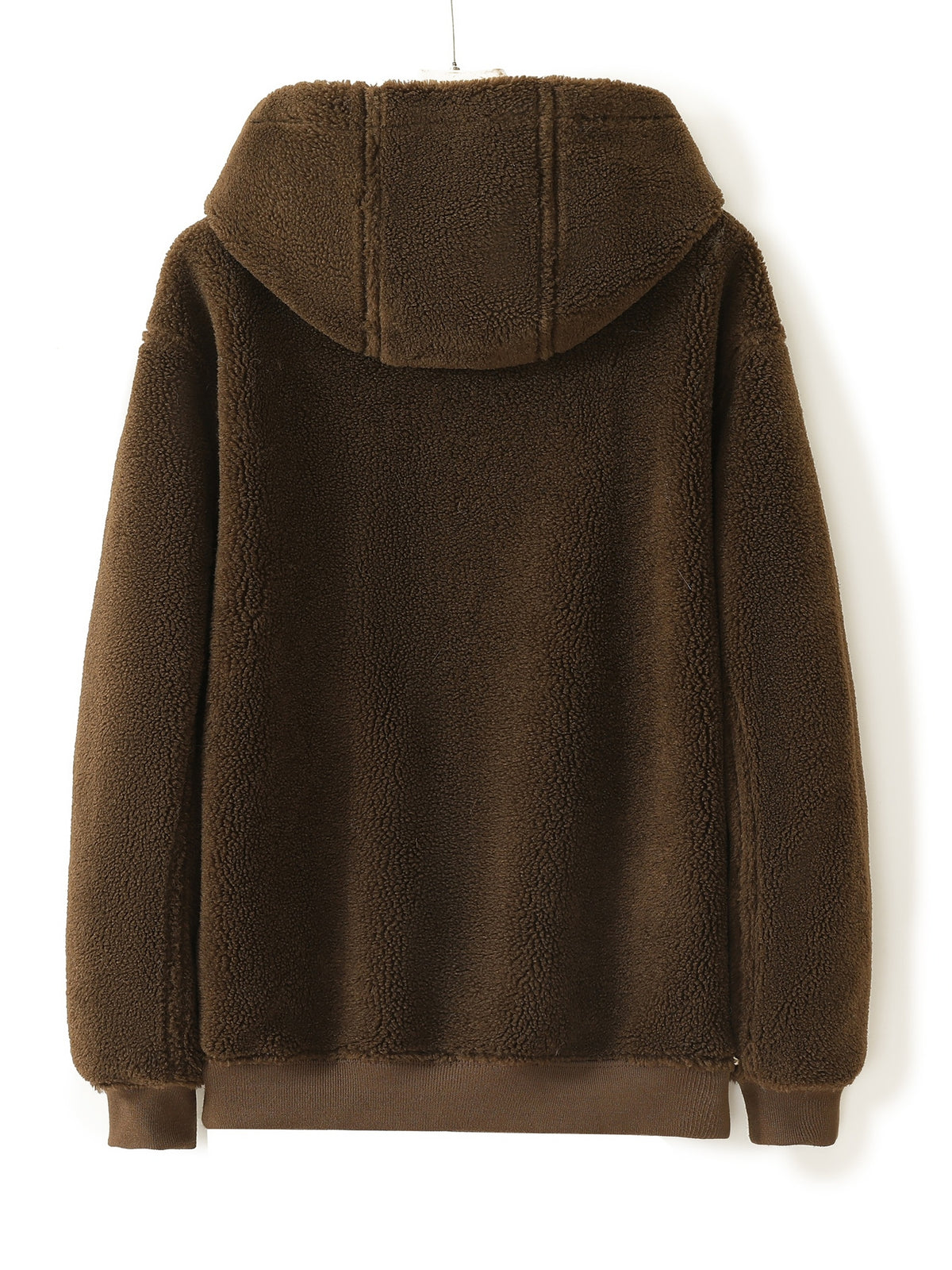 Veste en fausse fourrure long pour homme, réversible, à capuche