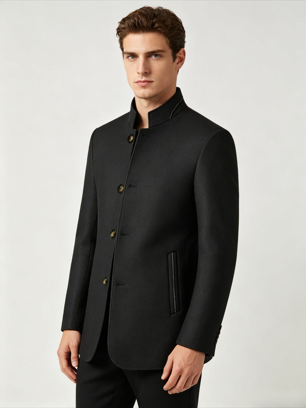 Veste en laine pour homme, 30 % laine, coupe-vent
