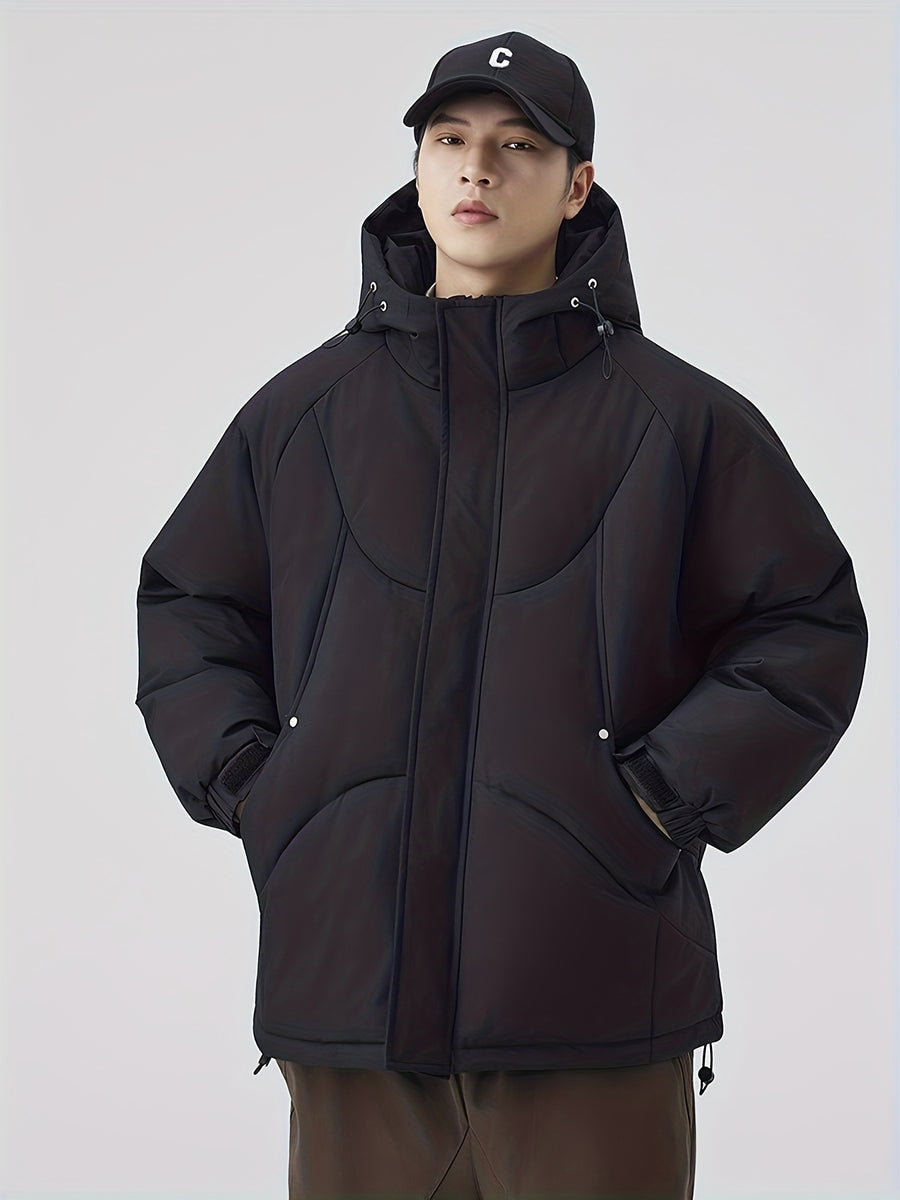 Manteau matelassé, patchwork, à capuche