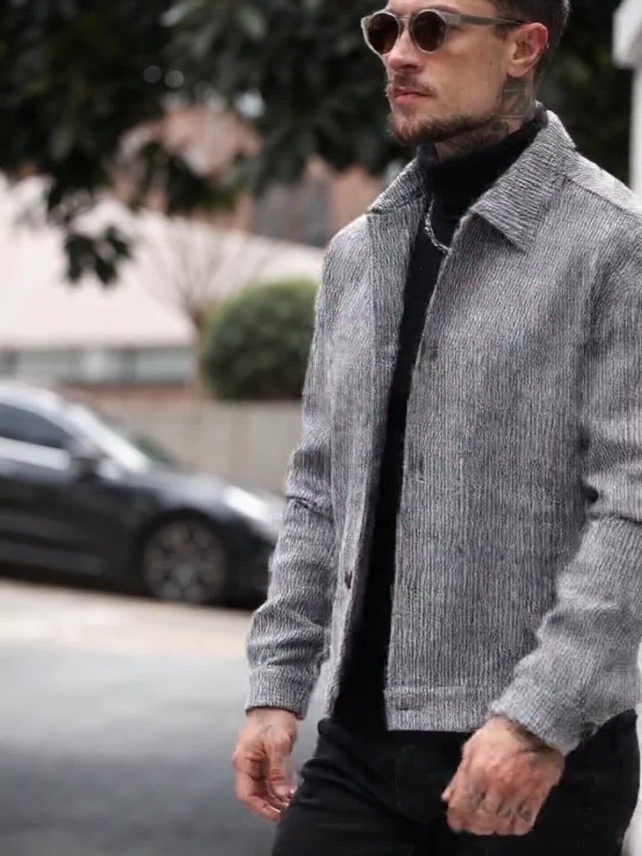 Veste, tweed, à revers, détail du vêtement
