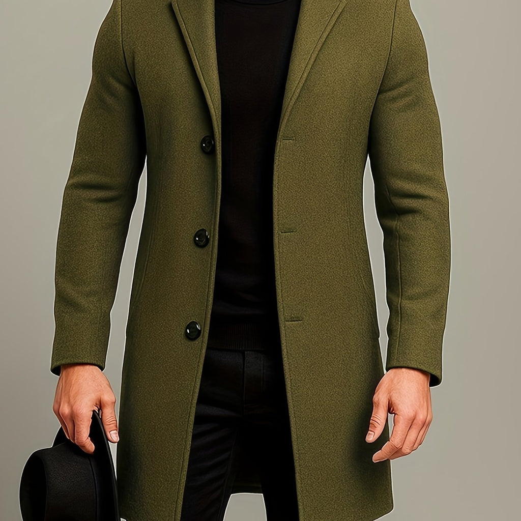 Manteau, tweed, à revers, gris foncé, coloris vert fougère