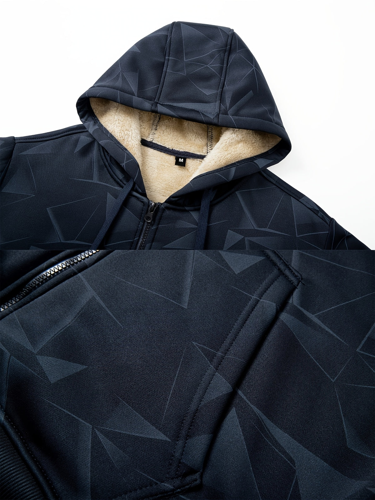 Manteau pour homme, polaire, à capuche, marron foncé