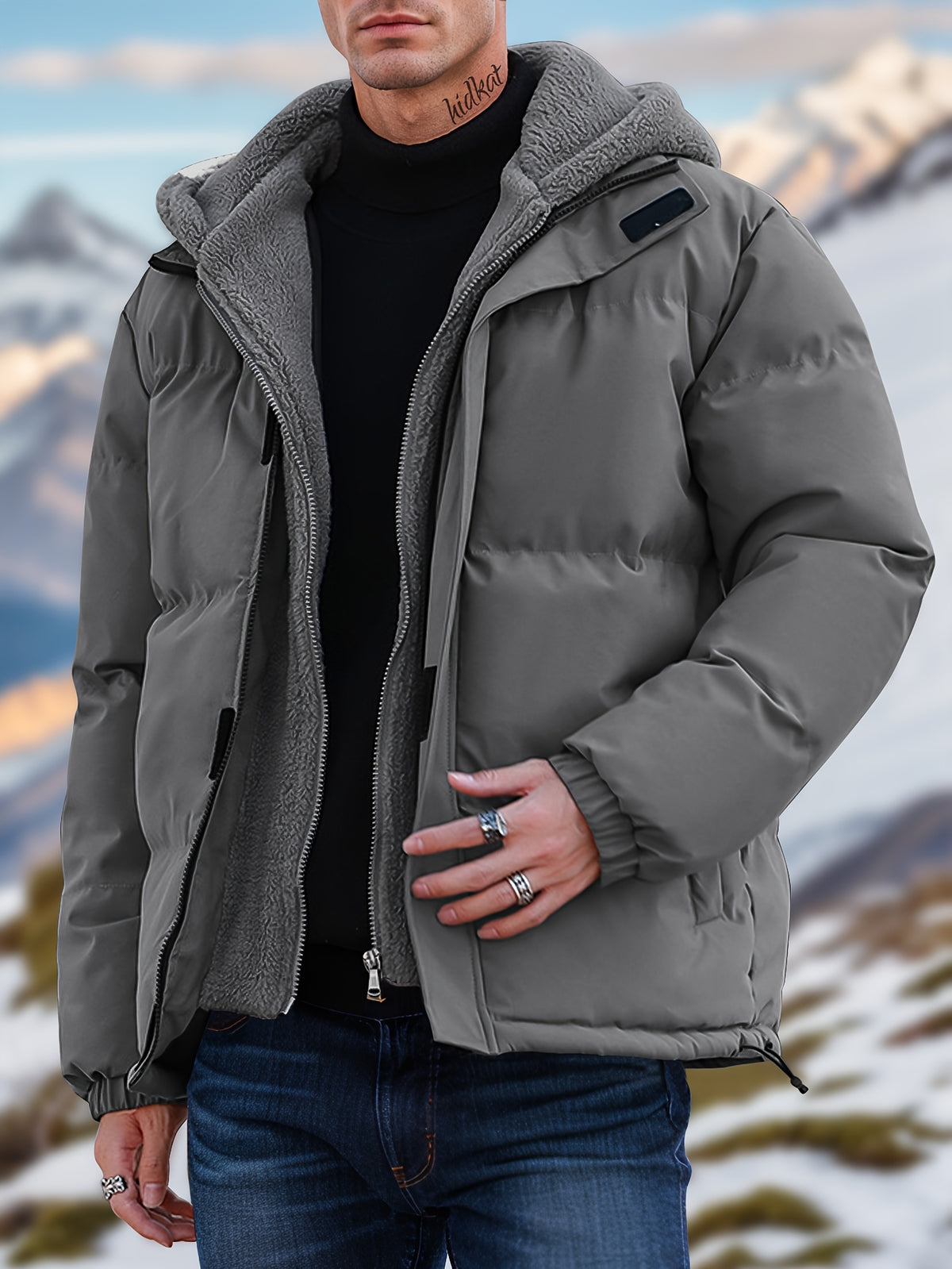 Veste matelassée pour homme, coupe-vent, à capuche, blanc