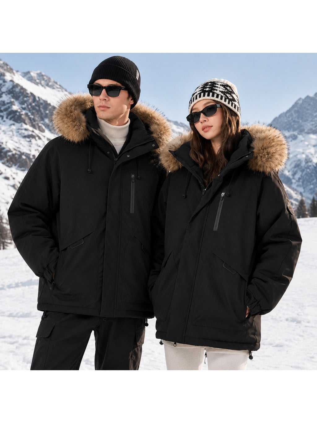 Manteau en fausse fourrure pour homme, coupe-vent, à capuche