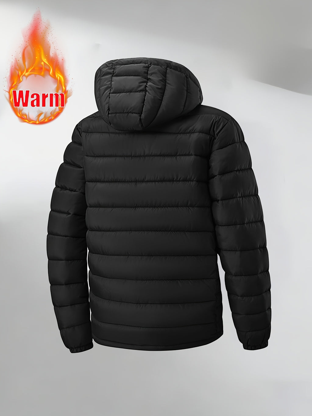 Veste matelassée pour homme, coupe-vent, à capuche, gris