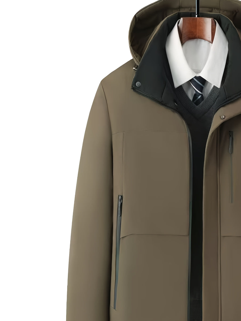 Veste pour homme, capuche amovible, bleu marine