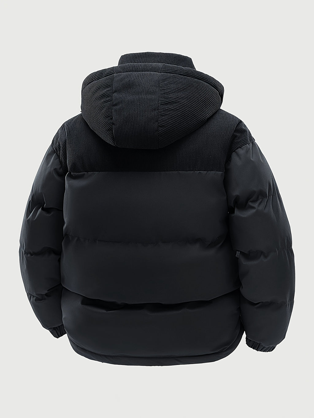 Manteau matelassé pour homme, capuche amovible, brun
