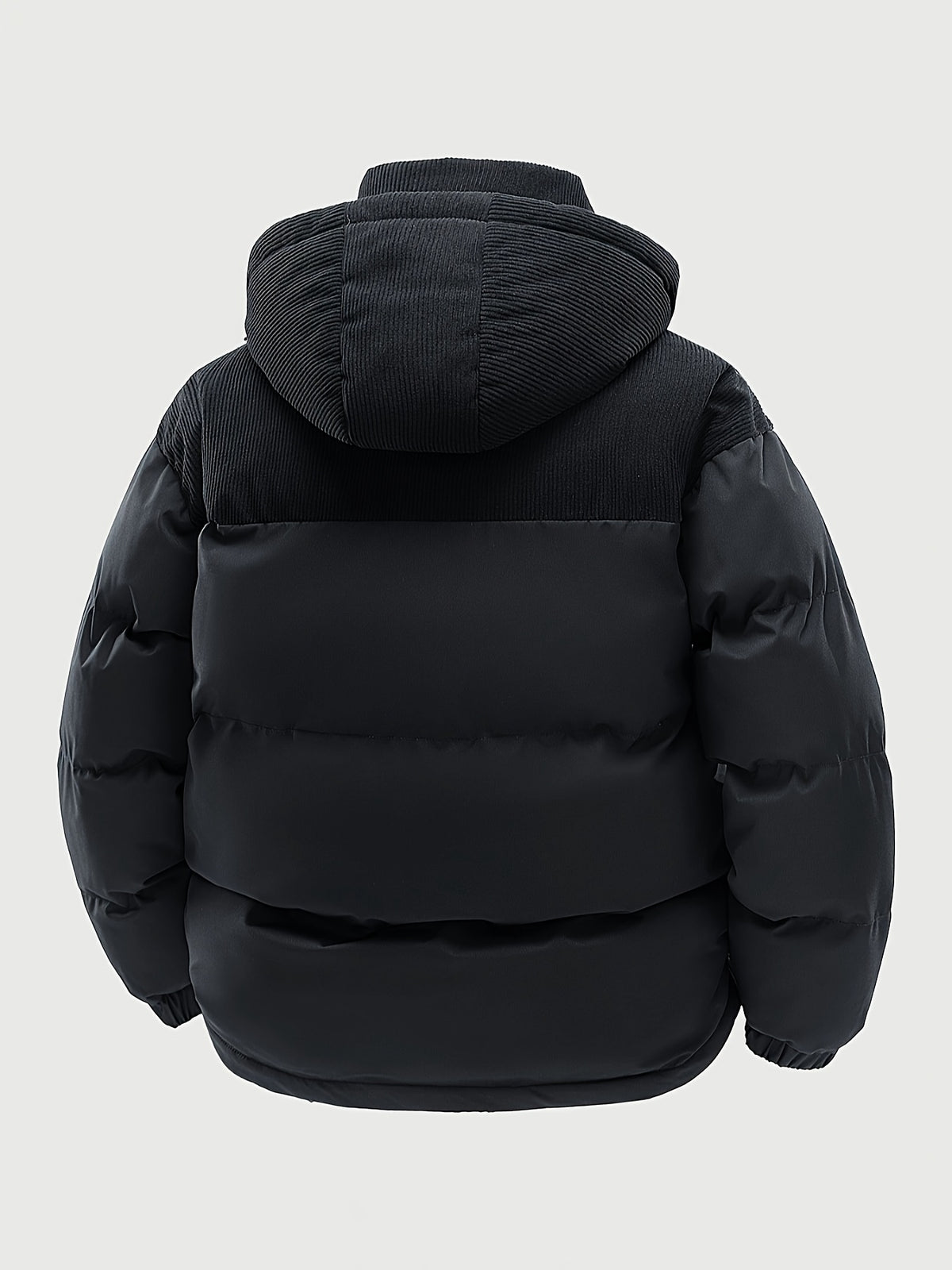 Manteau matelassé pour homme, capuche amovible, brun