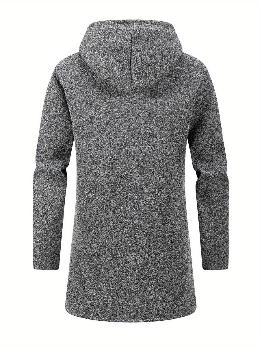 Manteau, polaire, à capuche, gris foncé, photo 10