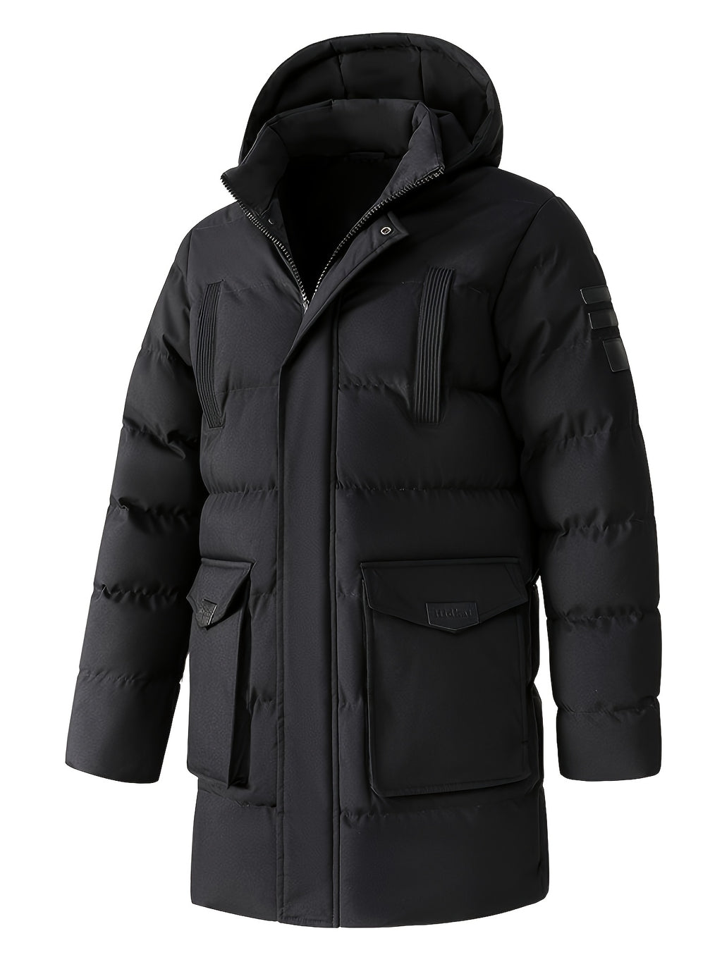 Veste long pour homme, grandes tailles, à capuche