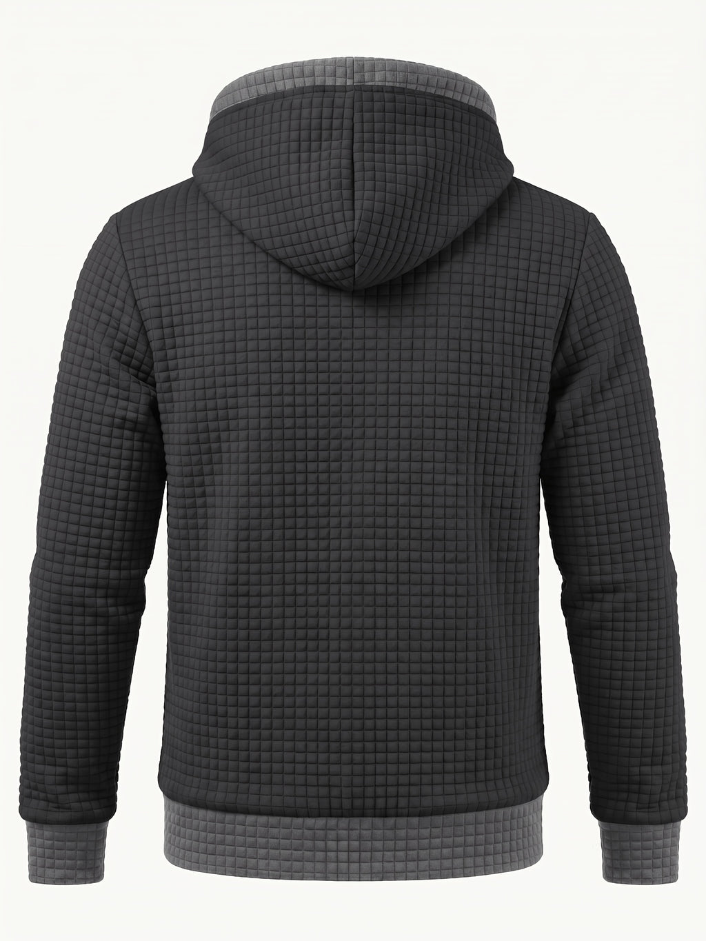 Veste pour homme, à carreaux, à capuche, ho noir