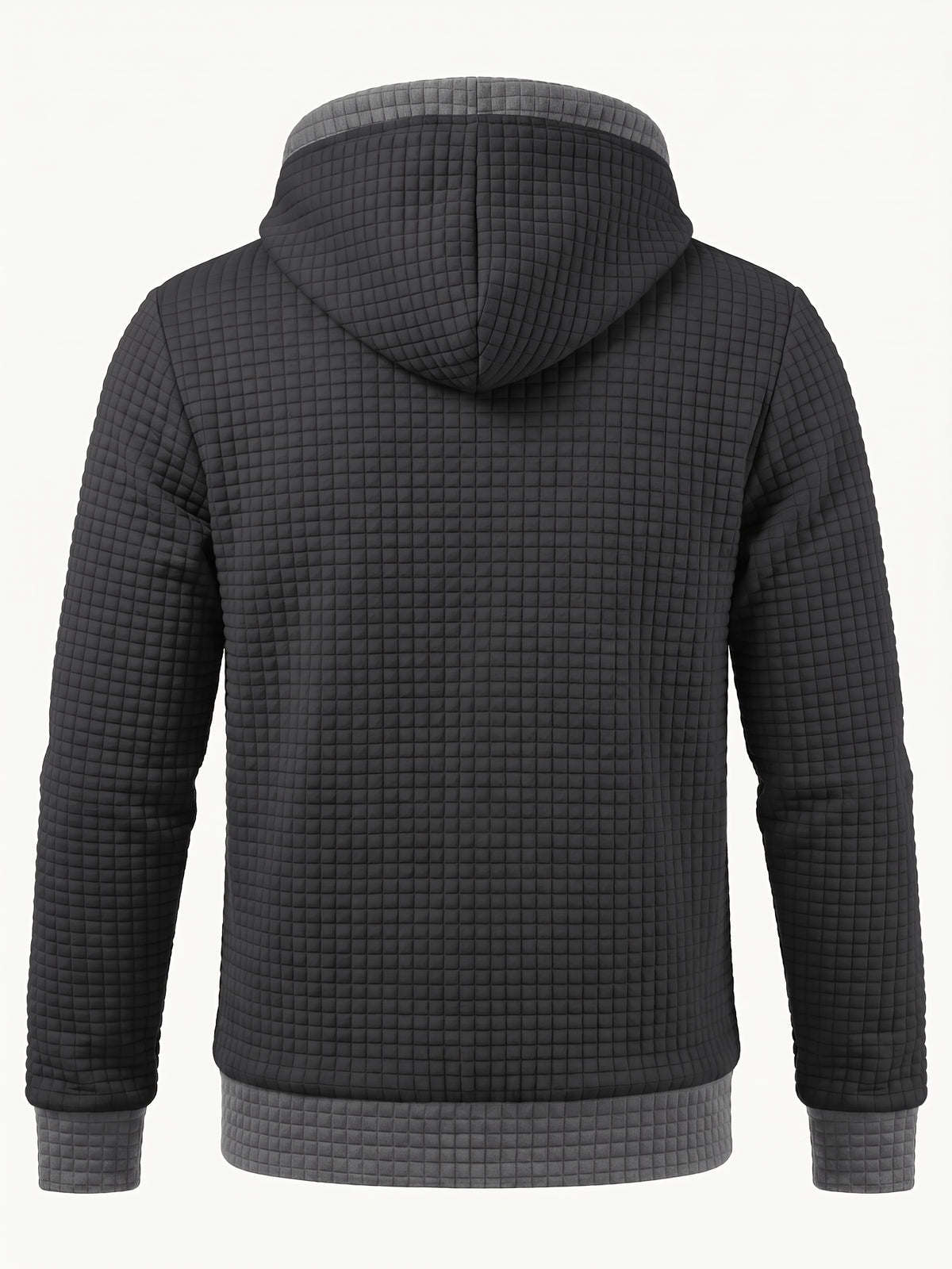 Veste pour homme, à carreaux, à capuche, ho noir