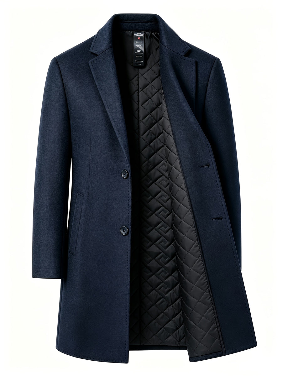 Trench long, 25 % laine, tweed, photo 7