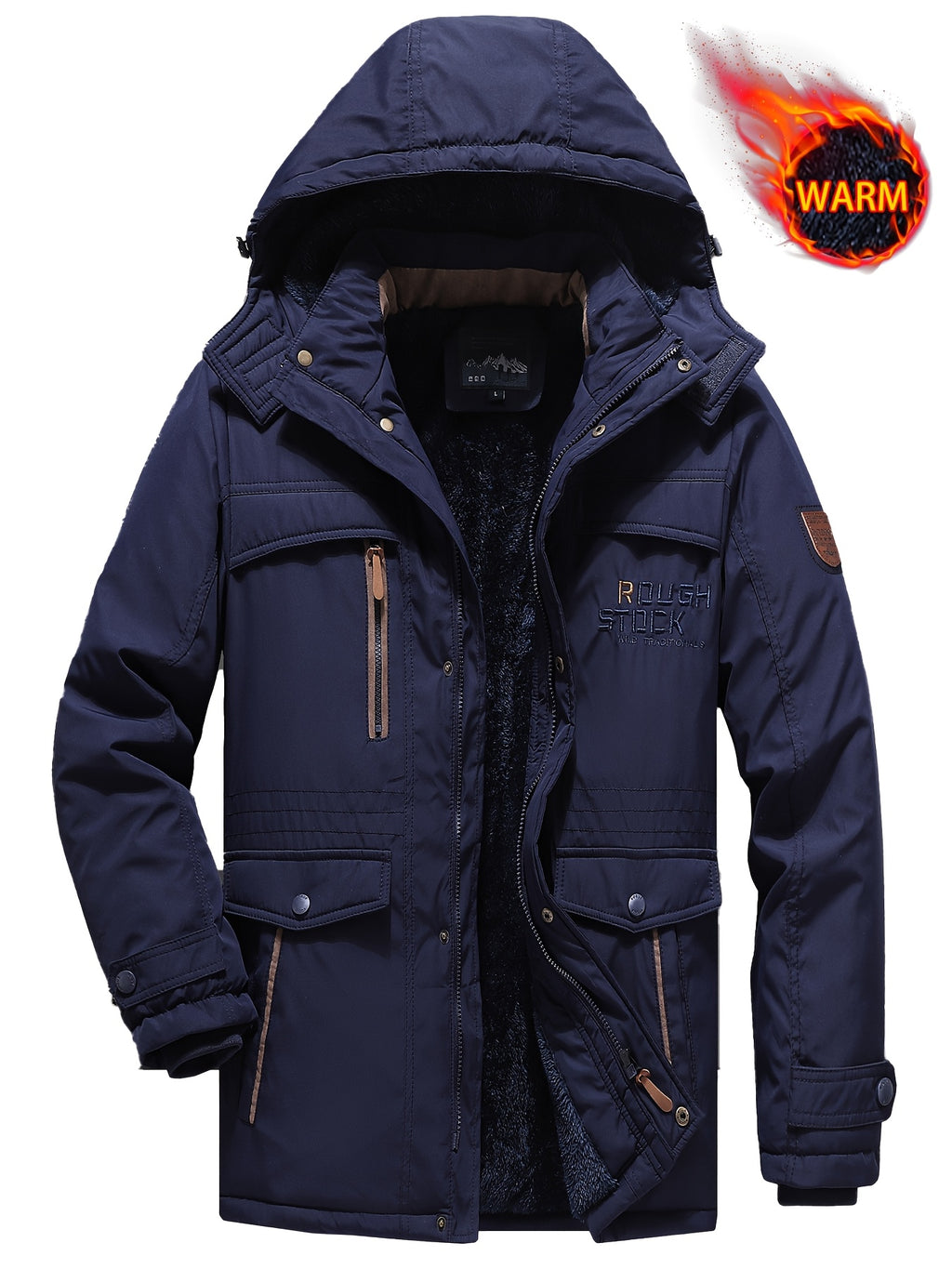 Veste long pour homme, à capuche, vert fougère