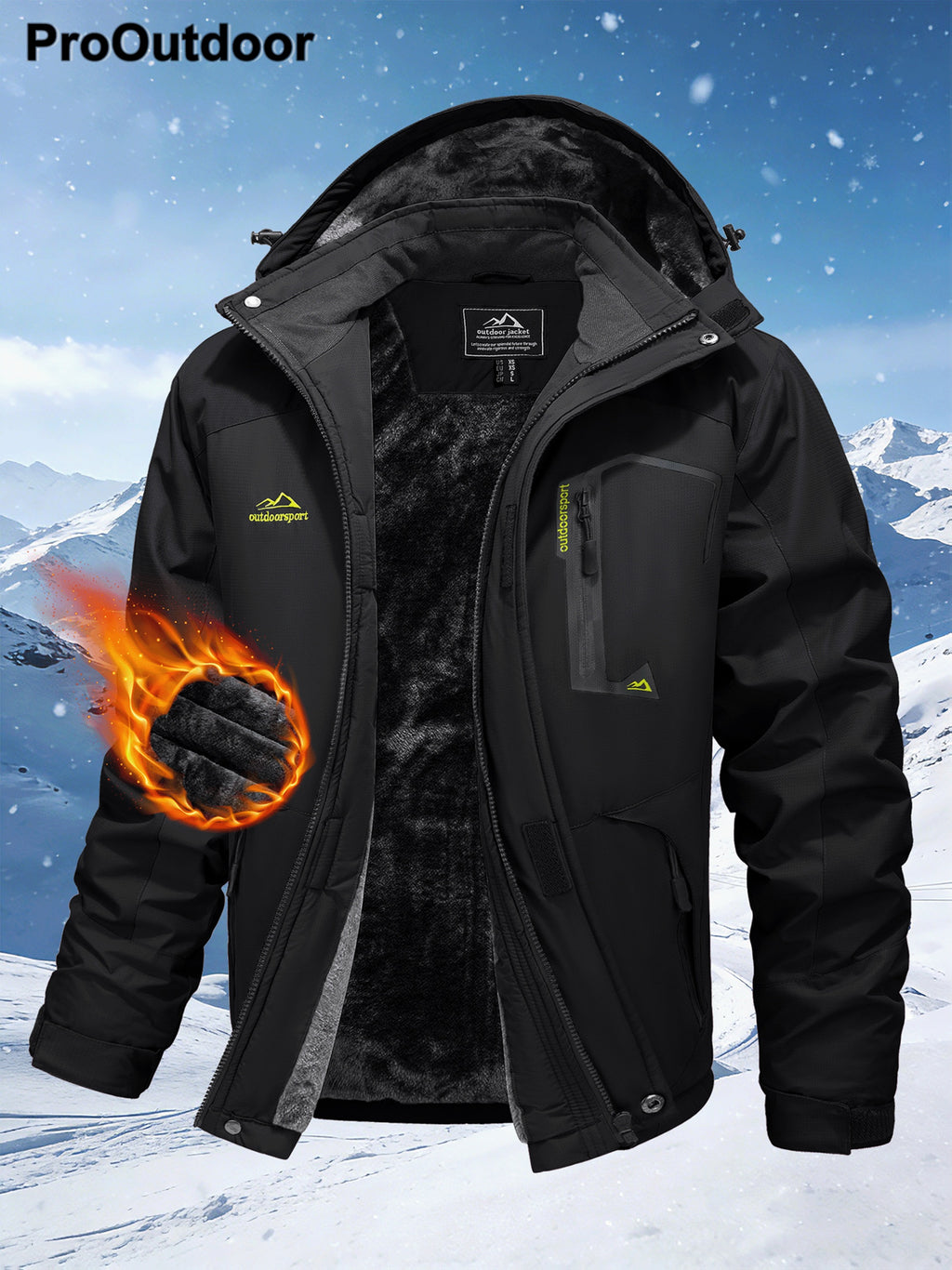 Veste long pour homme, à capuche, blanc