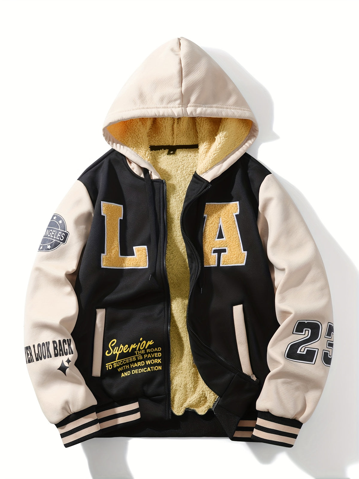 Veste pour homme, à capuche, jaune