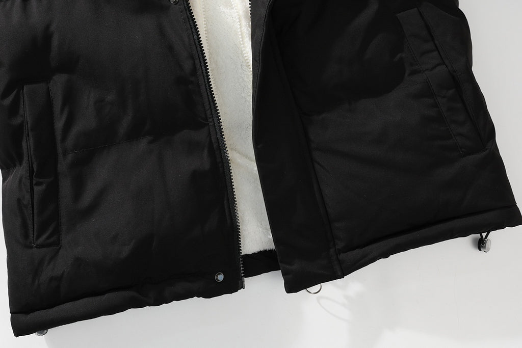 Veste en fausse fourrure pour homme, à capuche, blanc ivoire