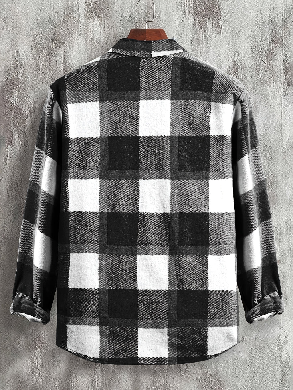 Veste long pour homme, à carreaux, à revers