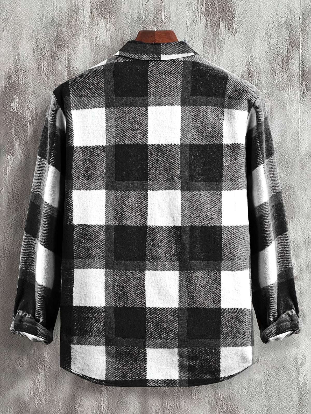 Veste long pour homme, à carreaux, à revers